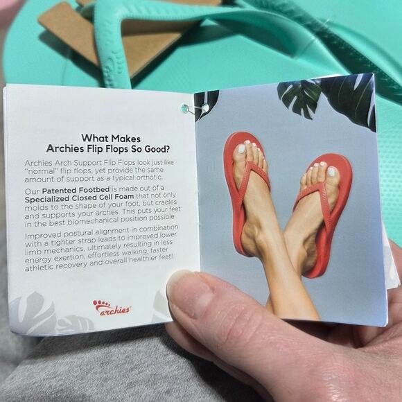 Archies Arch Support Flip Flops Blue Red & Green Many Sizes NWT - Picture 5 of 10
